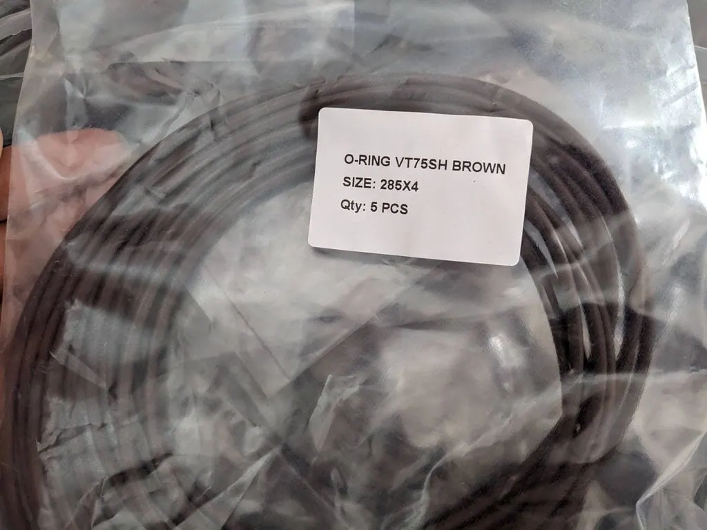 Túi oring Viton VT75 màu nâu dán nhãn cỡ 285×4, 5 chiếc